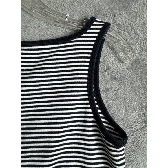 Ralph Lauren Shirt Polo JEANS Company Woman’s Crop Top Blue/White Stripped Large - Picture 8 of 11